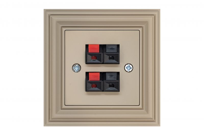 IGL-4-01.R/ONC Flush mounting loudspeaker socket, 2-loudsp.Retro matt.light.w/f - Image 1