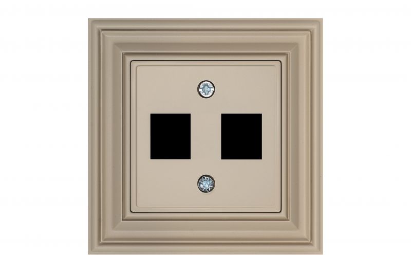 AIKL-022-01.R/ONC  Cover plate for RJ45 connectors, double. Retro matt.light.16mm - Image 1