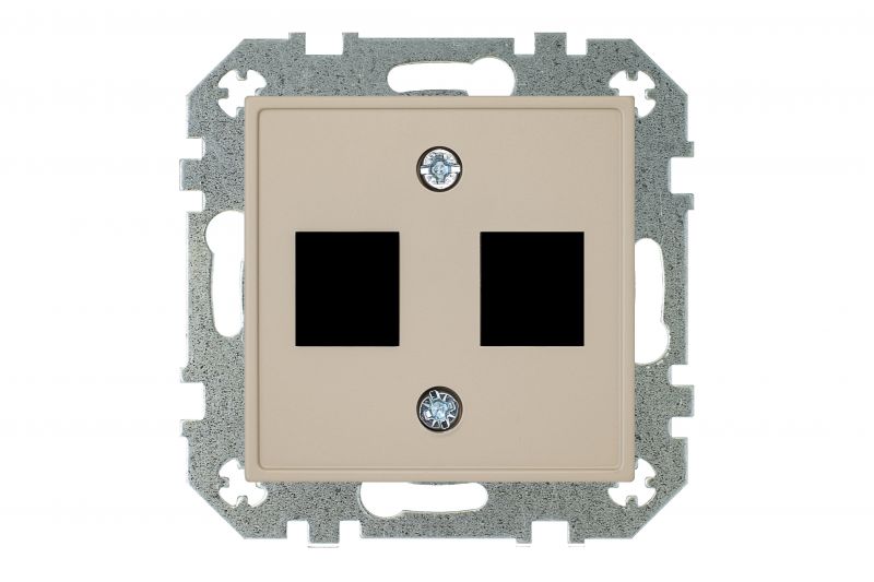 AIKL-022-01.R/ONC  Cover plate for RJ45 connectors, double. Retro matt.light.16mm - Image 2