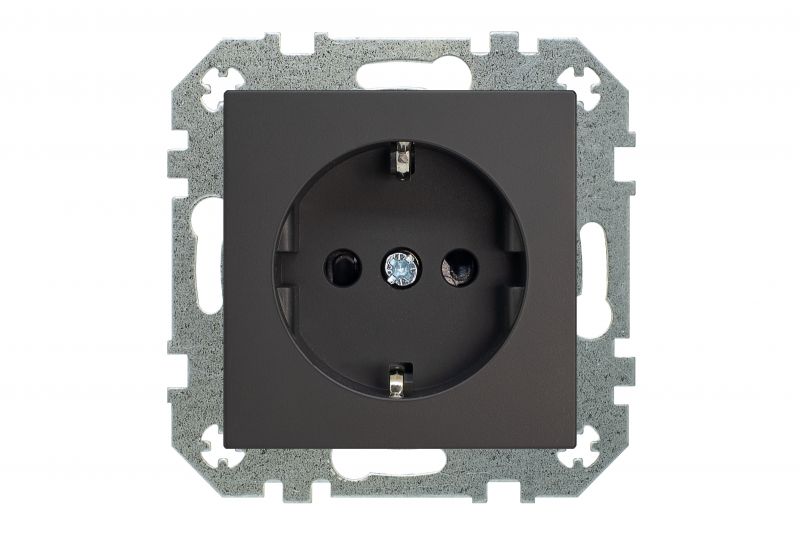 IKL16-214-01.R/ON59  Flush mount.SCHUKO socket outlet,with spread claws,quick conn.16A.Retro matt.black.w/f - Image 2