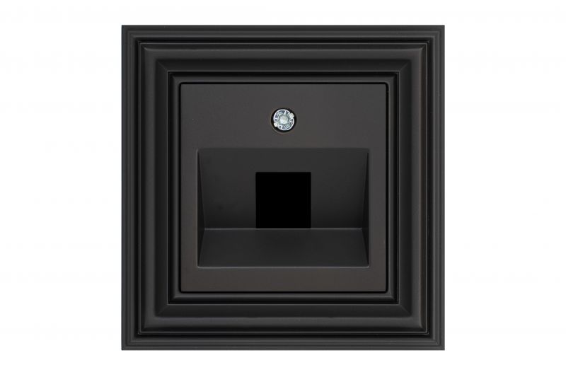 AIKL-001-01.R/ON59  Cover plate for RJ45 connectors.Retro matt.black.w/f - Image 1