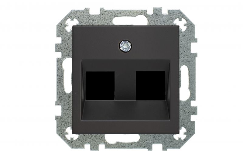 AIKL-002-01.R/ON59  Cover plate for RJ45 connectors, doubleRetro matt.black.w/f - Image 2