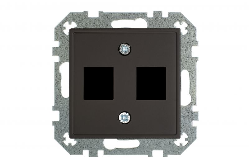 AIKL-022-01.R/ON59  Cover plate for RJ45 connectors, double.Retro matt.black.w/f - Image 2