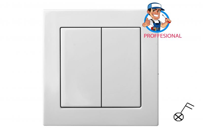 IJ5.10-204-01.E/B  Flush mounting 2x switch,with LED,spring.cont. w/f - Image 1