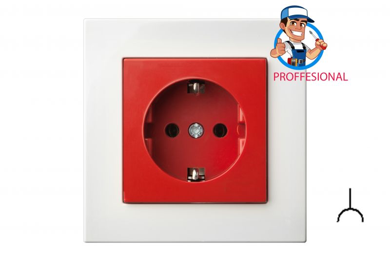 IKL16-204-01.E/DATA  SCHUKO socket outlet "DATA"red.colour. w/f - Image 1