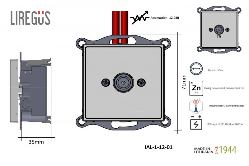 IAL-1-12-01.E/B TV socket intermediate, w/f - Image 3