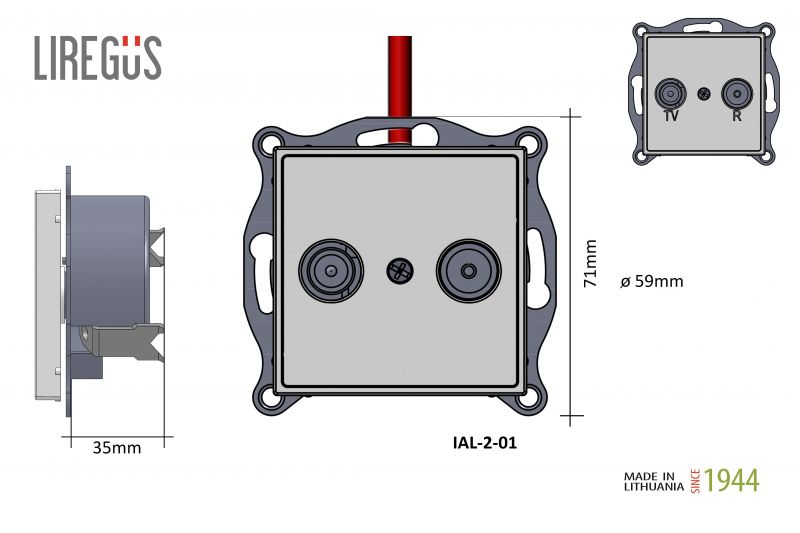 IAL-2-01.E/B TV+R socket, ending w/f - Image 4