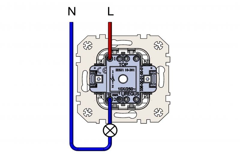 IIJ1-10-201-01.E/B Flush mounting  push button switch , 10A w/f - Image 4