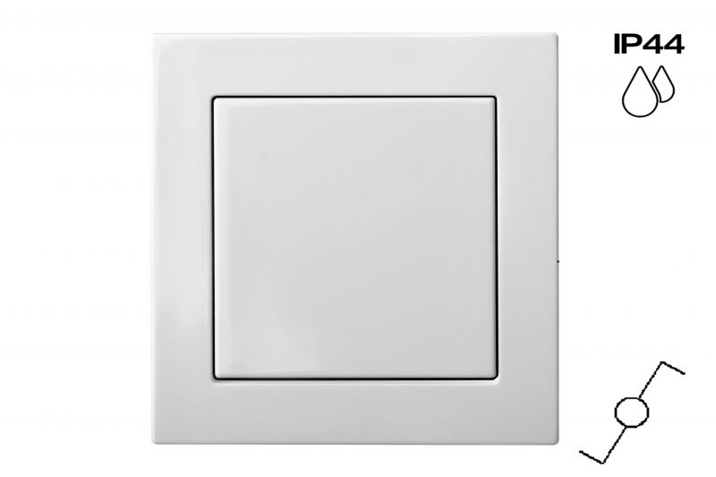 IP6.10-005-01.E/S  Flush mount.2way, 1gang swich IP44, w/f - Image 1