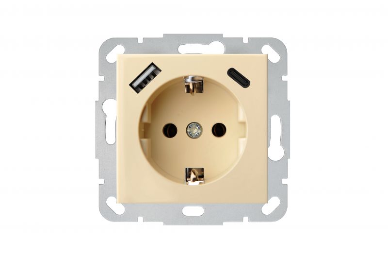 IUK-2-01.R/ON31 Flush mount.USB charger, DC5,1V-.3.4A.Retro matt.brown.w/f - Image 2