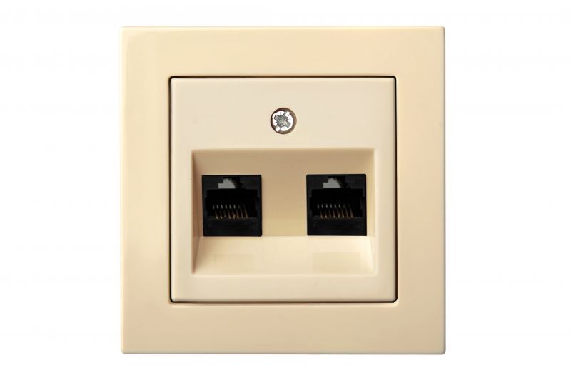 IKL-002-01.E/S Flush mount.computer socket RJ45cat6e double, w/f - Image 1
