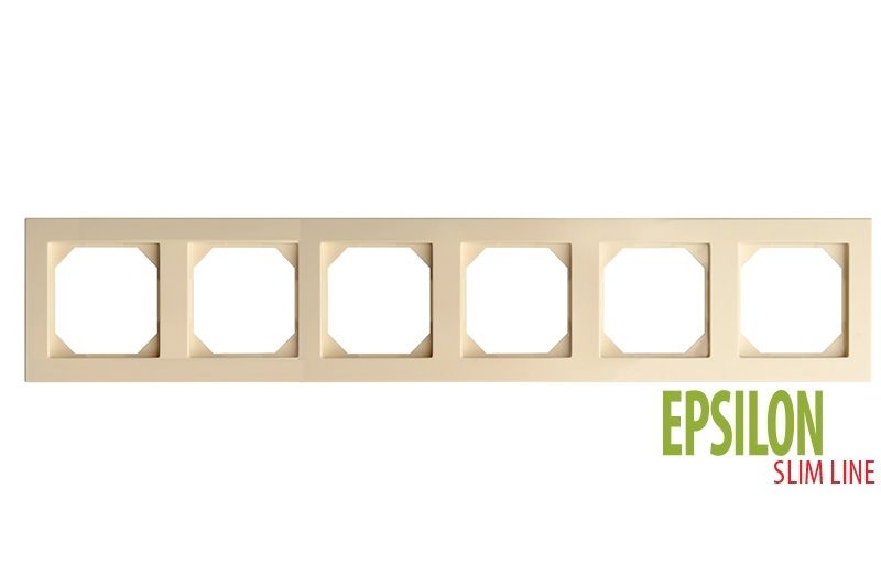 K14-145-06.E/S 6-gang frame, Epsilon SlimLine - Image 1