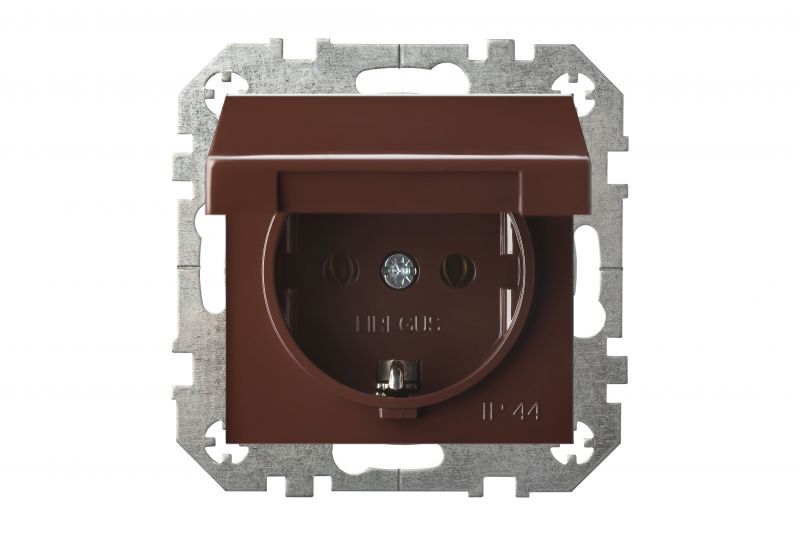 IKL16-208-01 E/R Flush mount.SCHUKOsocket outlet with hinged cover, spring cont.IP44, w/f - Image 2