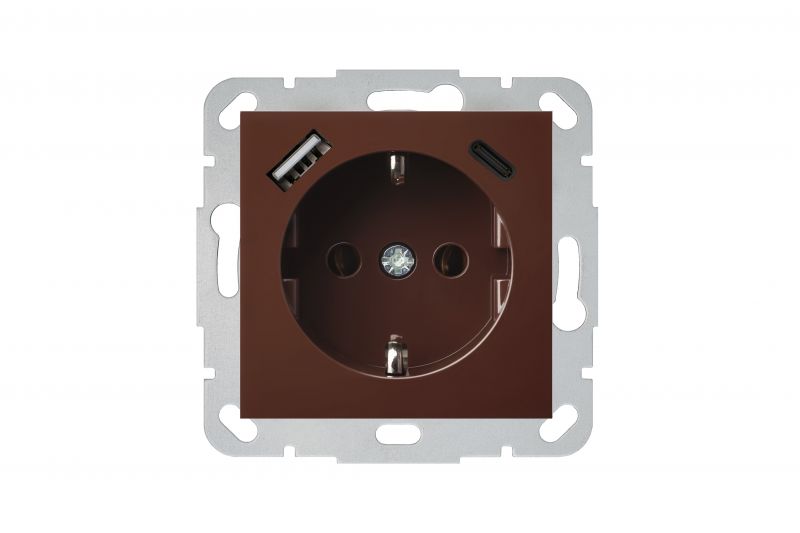 IUK-2-01.R/ON31 Flush mount.USB charger, DC5,1V-.3.4A.Retro matt.brown.w/f - Image 2
