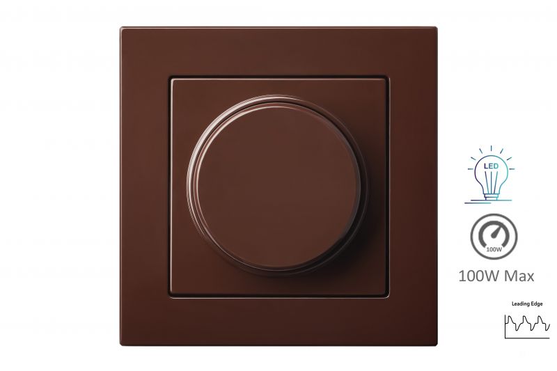 ISR-005-01 E/R  Flush mounting rotary dimmer with soft lock off swich, LED 3-100W - Image 1