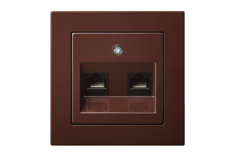 IKL-002-01 E/R Computer socket 2xRJ45, 6cat. connection, without frame - Image 1