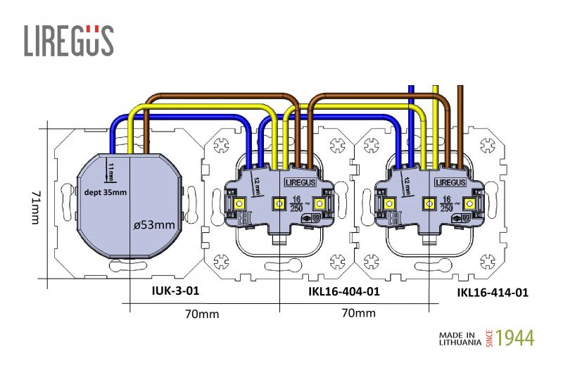 IUK-3-01.M/WM Kist.lizdas su izem.ir 3.4A max.USB A+C kroviklis.balta.mat.G610.b/r - Nuotrauka 5