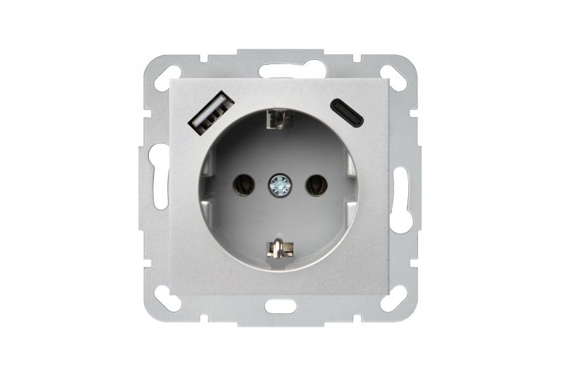 IUK-3-01.E/Mt Kist.lizdas su izem. ir 3.4A USB A+C kroviklis."Epsilon"metalik sp.b/r - Nuotrauka 2