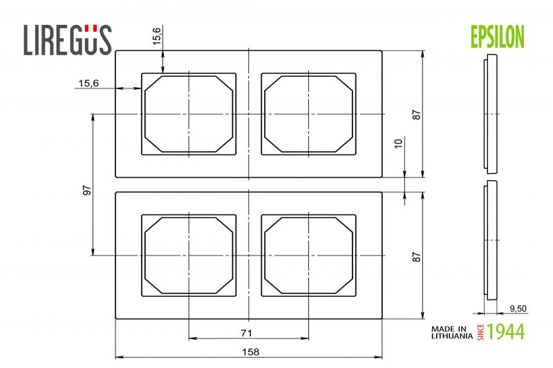 K14-245-02.E/Mt  Remelis 2vt.metalik dazytas plastikas, "Classic"-15mm - Nuotrauka 4
