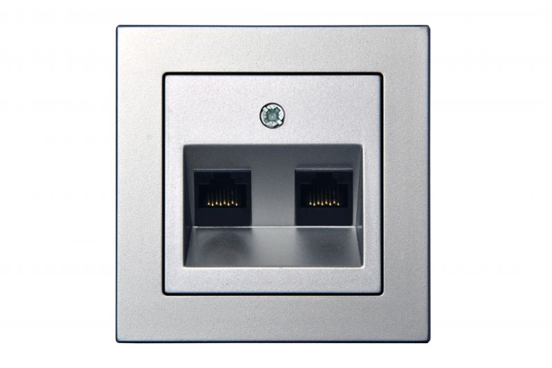 IKL-002-01.E/Mt  Computer socket, 2x RJ45, 6cat. - Image 1