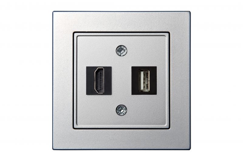 HDMI+USB-002-01.E/Mt  Flush mount.data socket "HDMI+USB" socket, w/f - Image 1