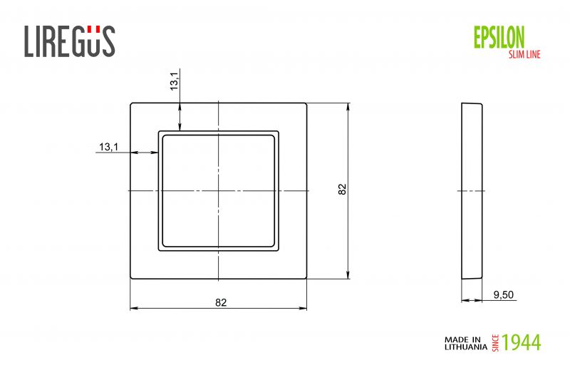 K14-145-01.E/Mt 1-gang frame. Epsilon SlimLine - Image 2