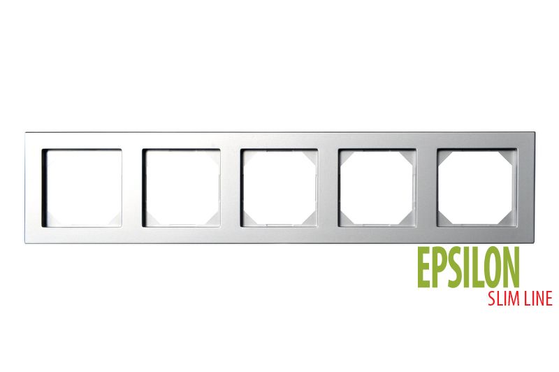 K14-145-05.E/Mt 5-gang frame, Epsilon SlimLine - Image 1