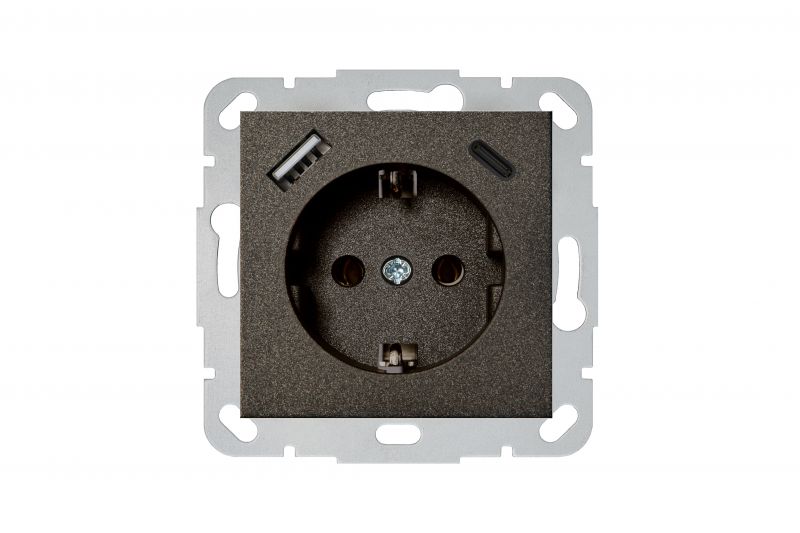 IUK-2-01.R/ON31 Flush mount.USB charger, DC5,1V-.3.4A.Retro matt.brown.w/f - Image 2