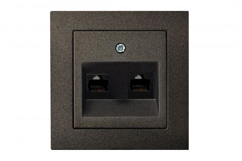 IKL-002-01.E/J Flush mount.computer socket 2xRJ45, cat6 - Image 1