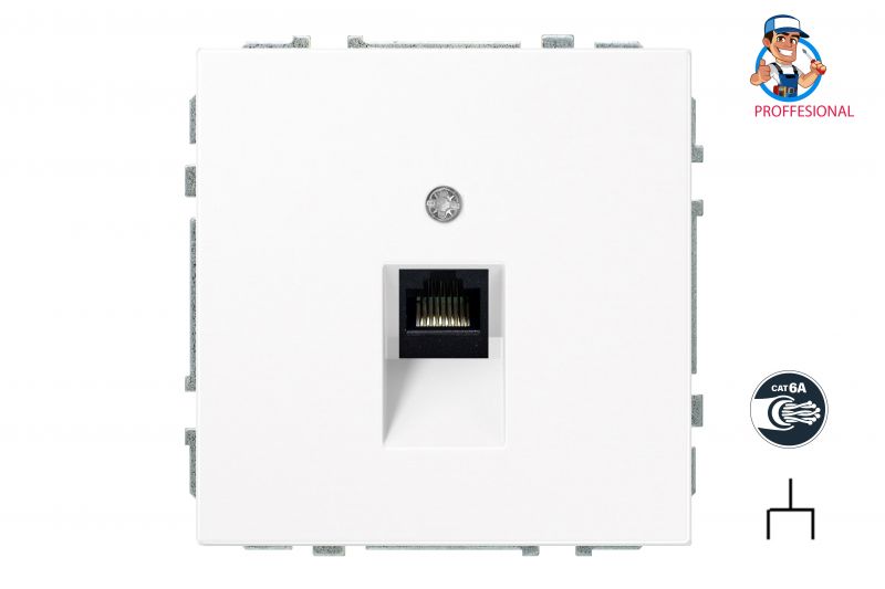 IKL-001-01.M/WM Komp.lizdas, su 1x juodu RJ45 kat.6a moduliu. balta.mat.b/r - Nuotrauka 2