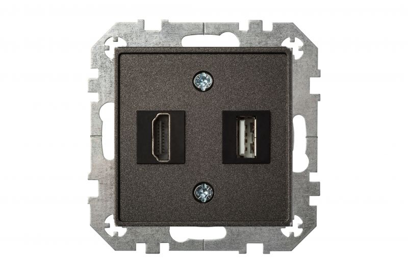 HDMI+USB-002-01.E/J  Flush mount.data socket "HDMI+USB" socket, w/f - Image 2
