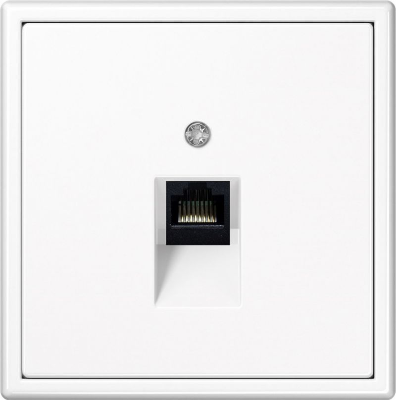 IKL-001-01.M/WM (10vnt.)- Komp.lizdas, su 1x juodu RJ45 kat.6a moduliu. balta.mat.b/r (mont.pakuote) - Nuotrauka 1