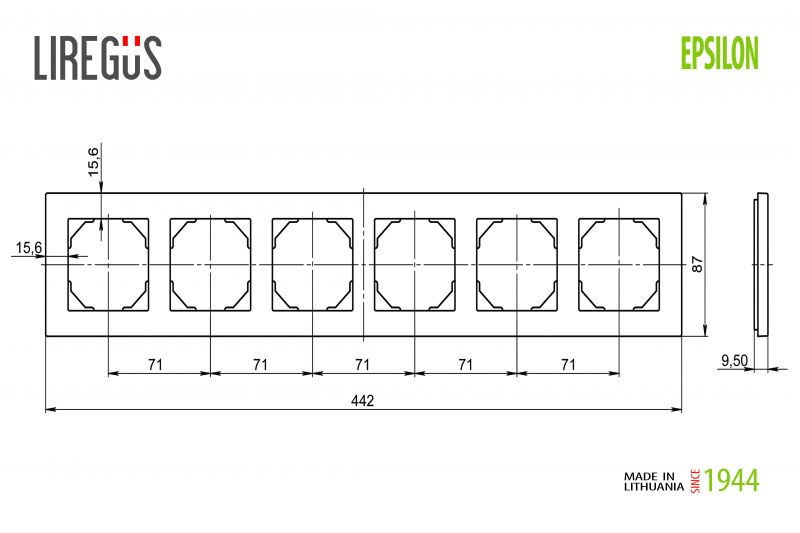 K14-245-06.E/J Epsilon Classic, 6-place frame, black colour - Image 2
