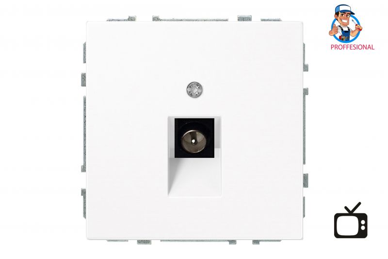 ITVL-1-01.M/WM  TV antenos lizdas,galinis "F type" balta mat.b/r - Nuotrauka 2