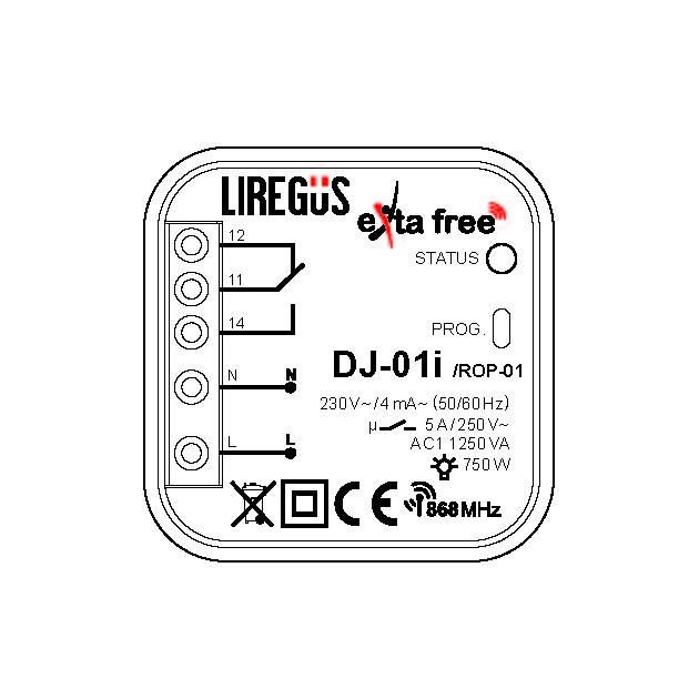 RJ-314.E/Ch  Radijo bangas siunčiantis jungiklis, su imtuvu, 1-kl. su SlimLine rėmeliu - Nuotrauka 2