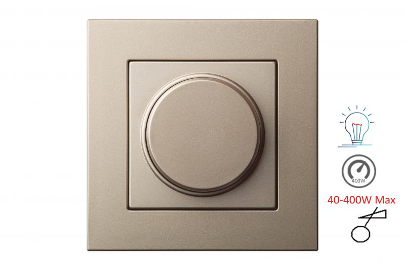 ISR-002-01.E/Ch Flush mount.rotary dimmer 400W, w/f - Image 1