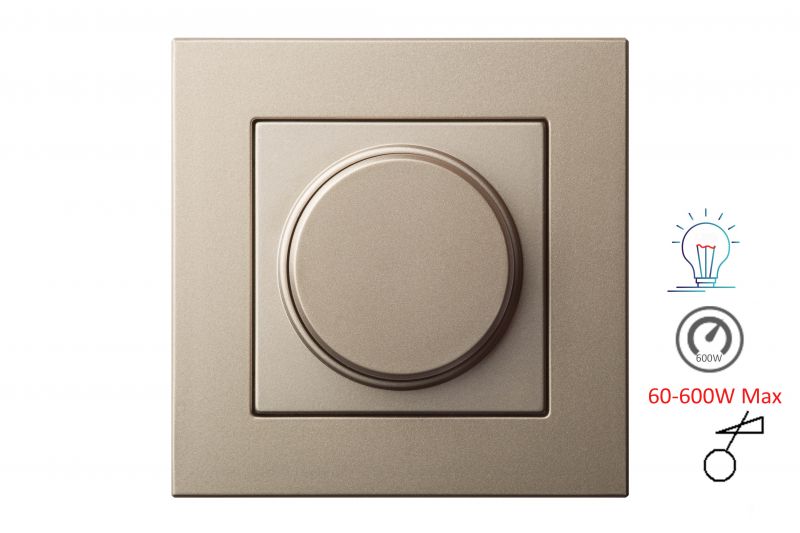 ISR-004-01.E/Ch Flush mount.rotary dimmer 600W, w/f - Image 1