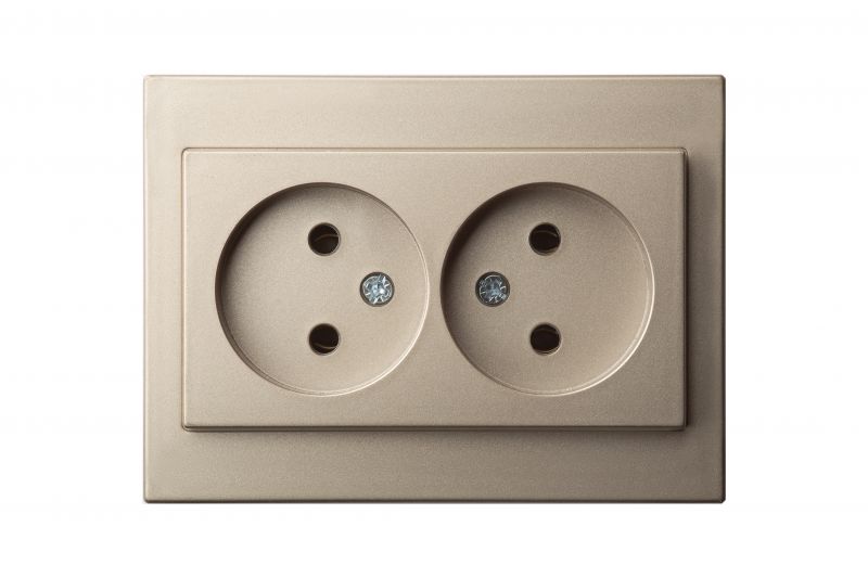 IKL16-409.E/Ch Flush mounting socket outlet, double, 16A - Image 1