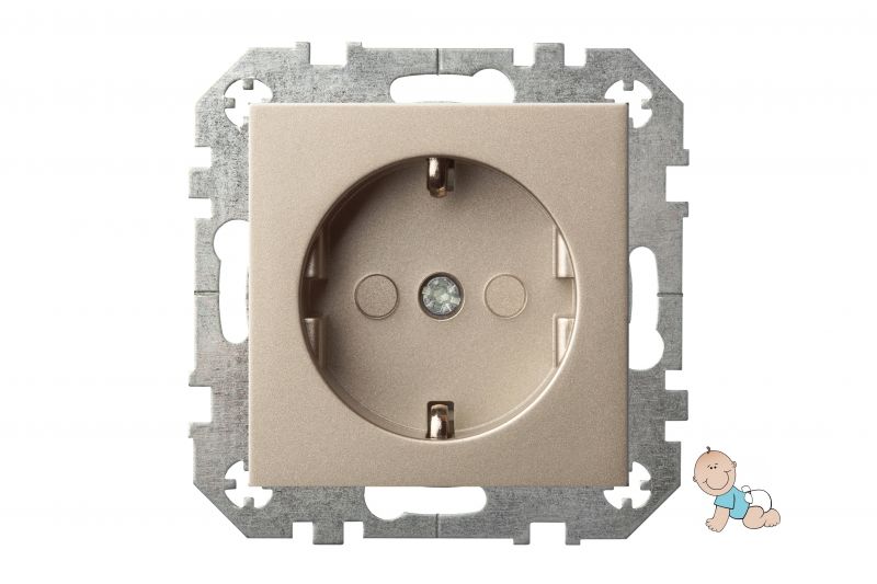 IKL16-414-01.E/Ch Flush mount SCHUKO socket outlet with spreader claws, 16A w/f - Image 2