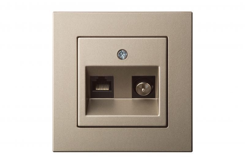 ITVKL-1-01.E/Ch  Flush.mount.TV and computer (RJ45 cat.6) socket, w/f - Image 1