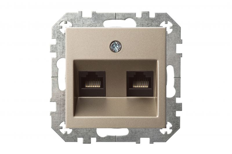 IKL-002-01.E/Ch Flush.mount.computer socket RJ45 6e double,  w/f - Image 2