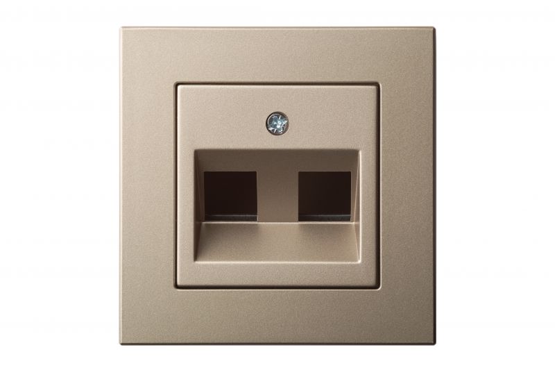 AIKL-002-01.E/Ch  Cover plate for RJ45 connectors (AMP standart) double, w/f - Image 1