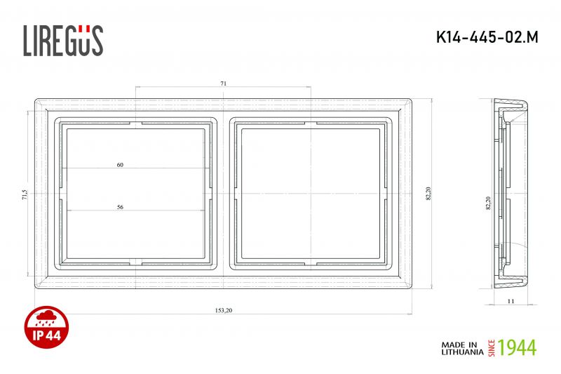 K14-445-02.M/WM  Remelis 2v.balta mat.sp. (82.2x153.2mm.horizont.ir vert.montavimui) - Image 3
