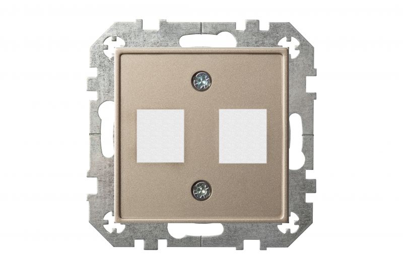 AIKL-022-01.E/Ch  Cover plate for RJ45 connectors (AMP standart) double, w/f - Image 2