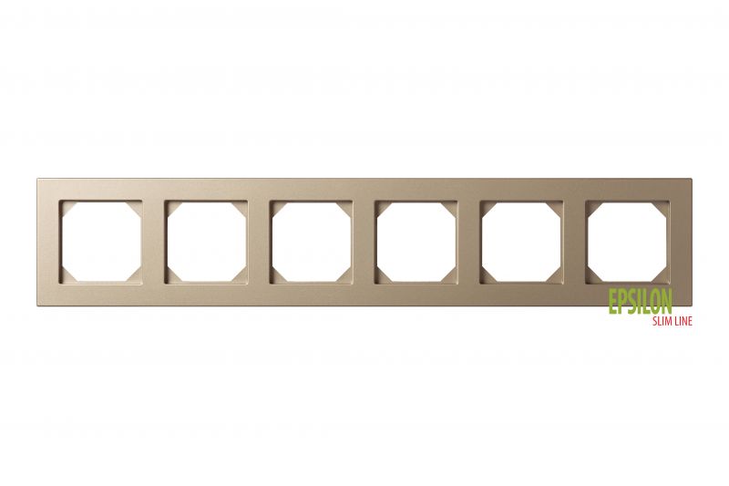 K14-145-06.E/Ch  6-gang frame Epsilon SlimLine - Image 1