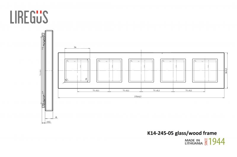 K14-245-05.E/WGG Frame, 5-places, white,glossy,glass (6mm) - Image 2