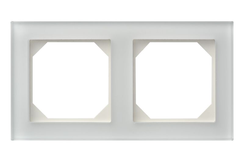 K14-245-02.E/WG Frame, 2-places, white glass (6mm) - Image 1