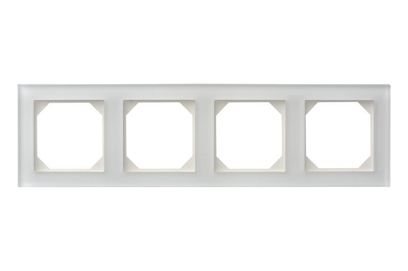 K14-245-04.E/WG  Frame, 4-places, white glass (6mm) - Image 1