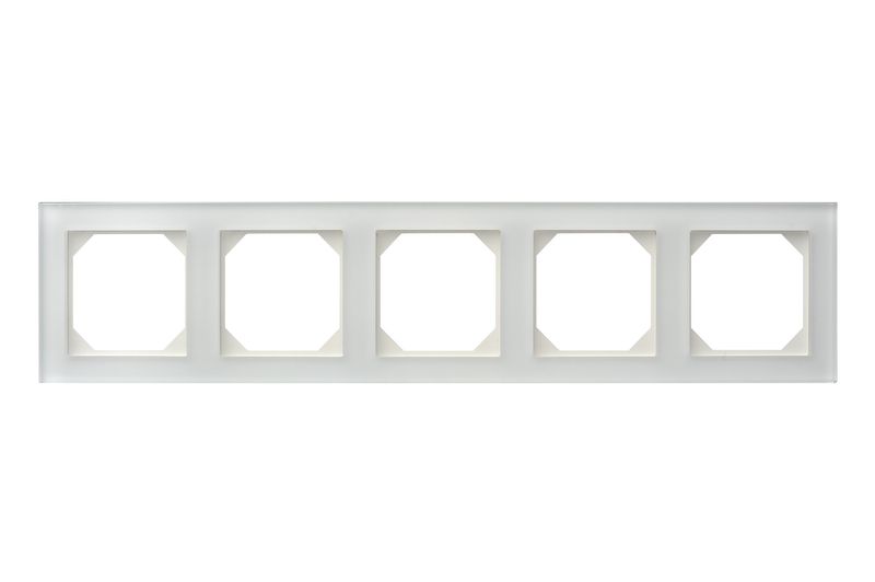 K14-245-05.E/WG Frame, 5-places, white glass (6mm) - Image 1