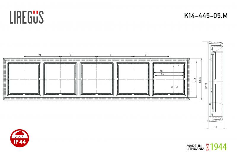 K14-445-05.M/WM  Remelis 5v.balta mat.sp. (83.2x366.2mm.horizont.ir vert.montavimui) - Nuotrauka 3